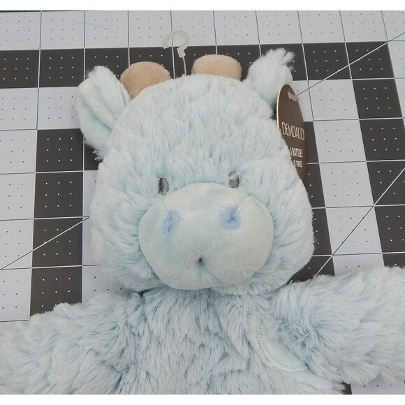 Demdaco Griffin Giraffe Rattle Blankie Baby Boy Blue Plush Lovey Blanket Tags - Picture 2 of 8
